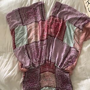 Multi color paisley Smock bottom oversized shirt